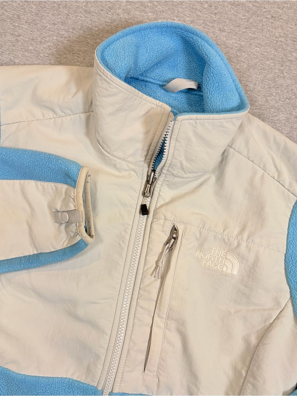 The North Face Women’s M Denali Fleece Polartec Jacket Baby Blue‎ Full Zip Coat